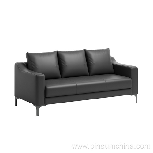 Wholesale leather sofa 3+1+1 black pu leather modern lounge suites sofa sets